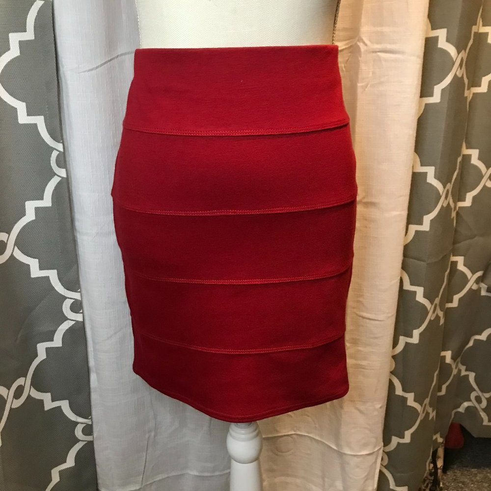 red mini skirt, size M